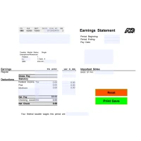 ADP Paystub With Auto Calculator